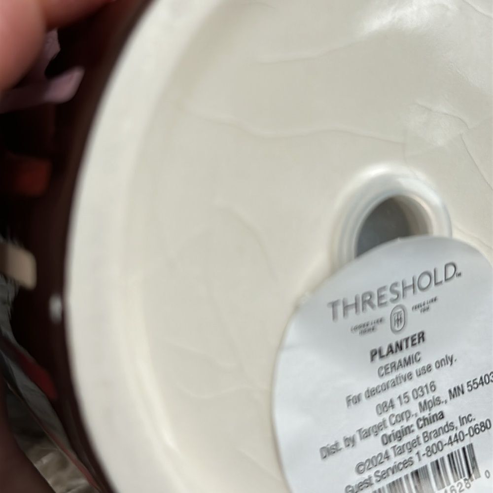 Target Threshold Brown Ceramic Face Planter 2024 New With Tags‎ See Description* - Picture 17 of 17